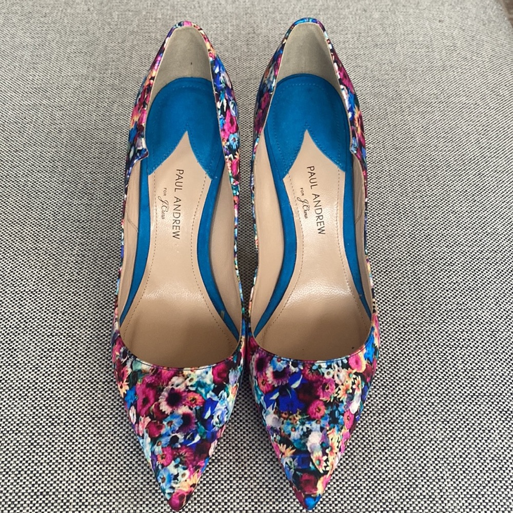 Paul Andrew Floral Multicolor Pointed-Toe Heels